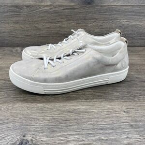 Remonte Soft Metallic Leather Lace Up Fashion Shoes Silver Women Size 41 US 9.5